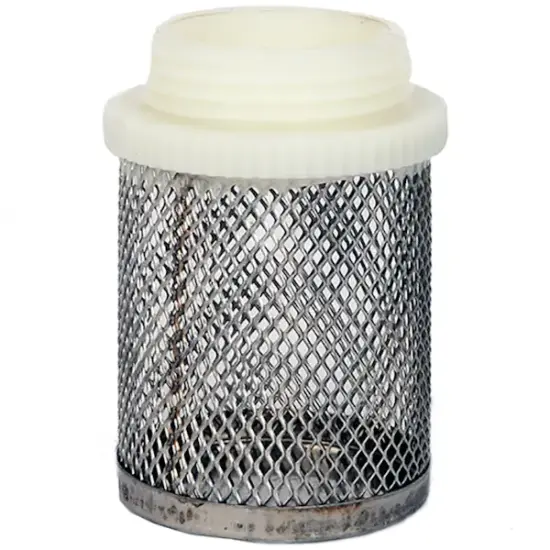 Albion Art98 Stainless steel 304 mesh filter for Art66 brass spring check valve. Nylon BSPP threaded connection. Sizes 1/2' - 4' NB.
