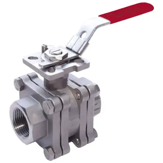 Albion Art995NPT Full bore stainless steel 3-piece fire safe ball valve with NPT threads, locking lever, ATEX and TUV approval.