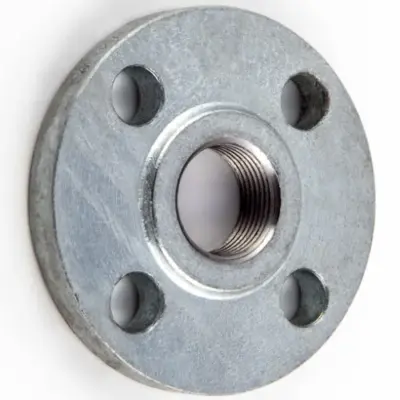 ASME B16.5 Forged galvanised carbon steel raised face threaded flange, bossed.