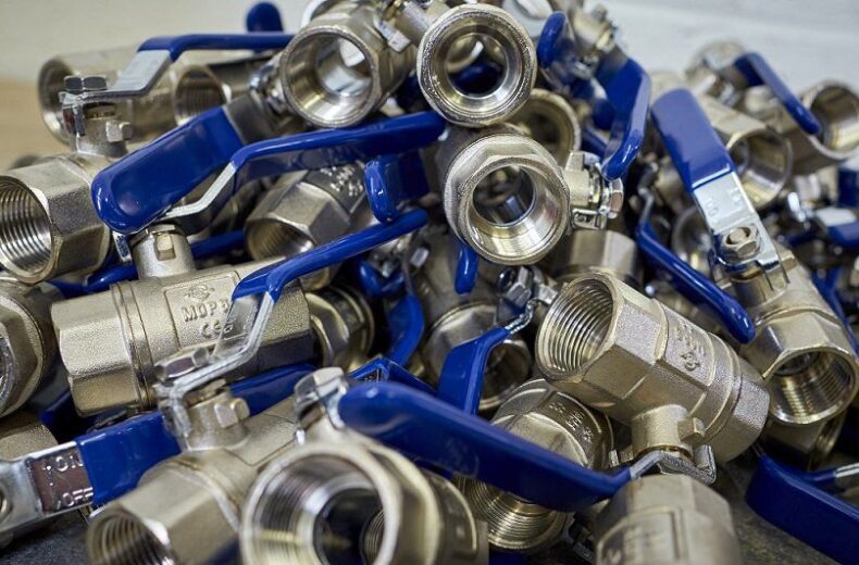A range of blue handle WRAS approved ball valves