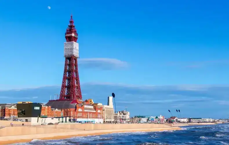 Blackpool Tower and beachfront, Lancashire