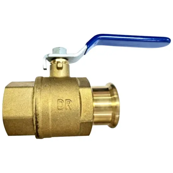 brass-2-piece-ball-valve-press-fit-female-bsp-threaded-pn16-epdm M-Press M profile press fit x female BSP threaded 2-piece brass ball valve with EPDM seal and PN16 rating