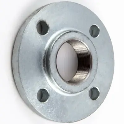 BS EN 1092-1 Galvanised forged mild steel raised face BSPT threaded bossed flange