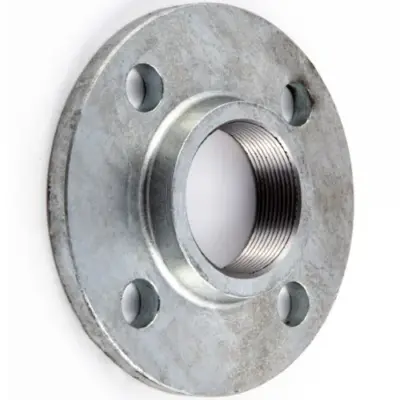 BS10 Forged galvanised mild steel bossed flat faced BSPT threaded flange