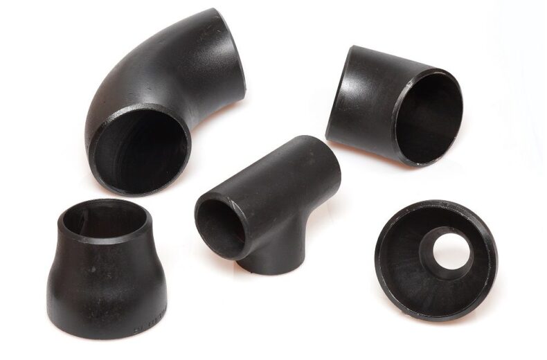 An assortment of butt weld pipe fittings