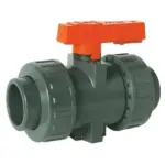 BVI10 BVI13 UPVC Plastic double union ball valve with plain solvent weld ends.