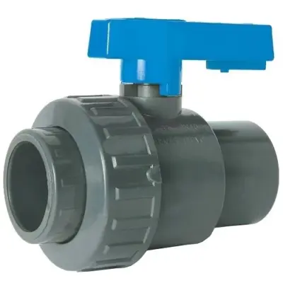 BVS13 UPVC Plastic single union ball valve with plain solvent weld ends.