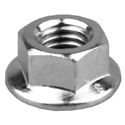 BZP Class 8 steel serrated hexagon flange nut conforming to DIN 9623