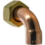 Copper end feed x BSP female 90 degree tap connector, WRAS approved, PN25 rated and conform to BS EN 1254-1