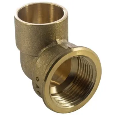 Copper end feed x BSP female 90 degree elbow, WRAS approved, PN25 rated and conform to BS EN 1254-1
