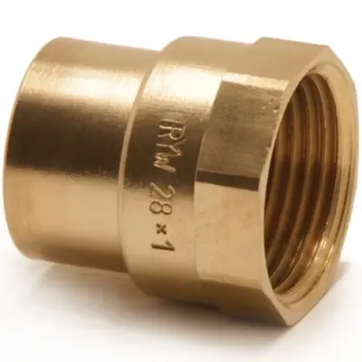 Copper end feed x BSP female straight adapter, WRAS approved, PN25 rated and conform to BS EN 1254-1