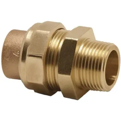 Copper end feed x BSP male cone seat union adapter, WRAS approved, PN25 rated and conform to BS EN 1254-1