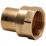 Copper end feed internal x BSP female straight adapter, WRAS approved, PN25 rated and conform to BS EN 1254-1