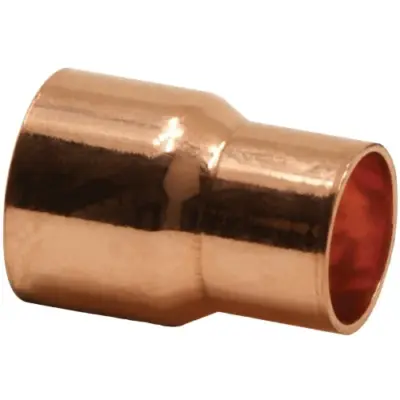 Copper end feed straight reducing coupling, WRAS approved, PN25 rated and conform to BS EN 1254-1
