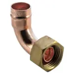 Copper solder ring x female BSP 90 degree tap connector to BS EN 1254-1. WRAS Approved, PN16 Rated.