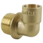 Copper solder ring x male BSP 90 degree elbow to BS EN 1254-1. WRAS Approved, PN16 Rated.