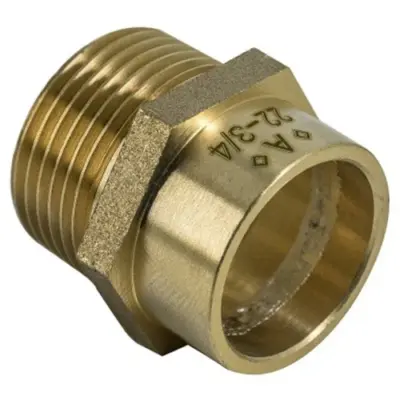Copper solder ring x male BSP straight adapter to BS EN 1254-1. WRAS Approved, PN16 Rated.