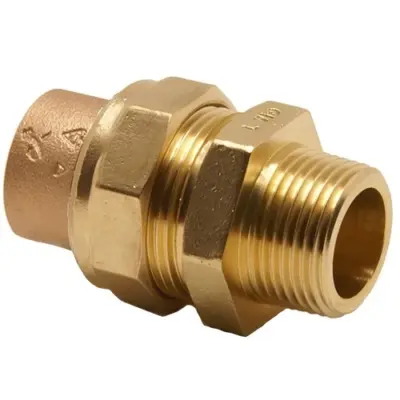 Copper solder ring x male BSP straight union adapter to BS EN 1254-1. WRAS Approved, PN16 Rated.