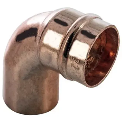 Copper solder ring x OD male 90 degree street elbow to BS EN 1254-1. WRAS Approved, PN16 Rated.