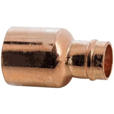 Copper solder ring x plain OD straight reducer to BS EN 1254-1. WRAS Approved, PN16 Rated.
