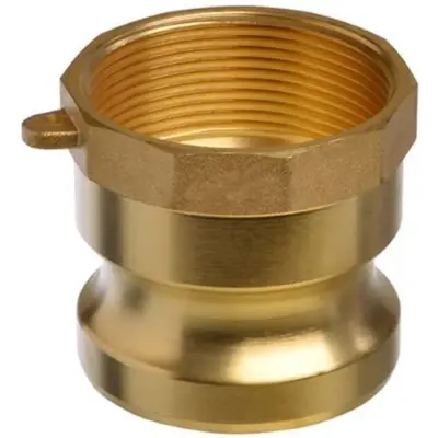 EcoCam Brass part A male camlock with female BSP threaded end.