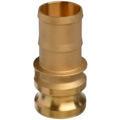Ecocam Brass part E male camlock with hosetail or hose connector.