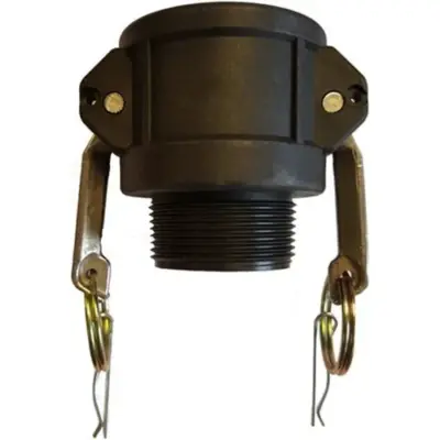 Ecocam Polypropylene part B female camlock with male BSP threaded outlet.