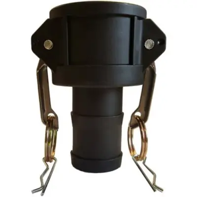 Ecocam Polypropylene part C female camlock with hosetail or hose connector.