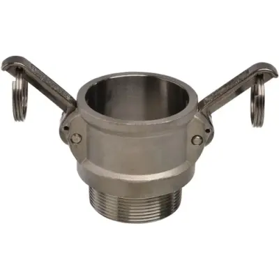 Ecocam Stainless steel 316 part B female camlock with male BSP threaded outlet.