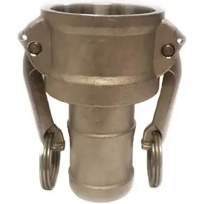 Ecocam Stainless steel 316 part C female camlock with hosetail or hose connector.
