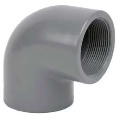 EL51 ABS Plastic 90 degree elbow to BS 5392-1, female BSP threaded ends. Imperial fitting, PN10 rated.