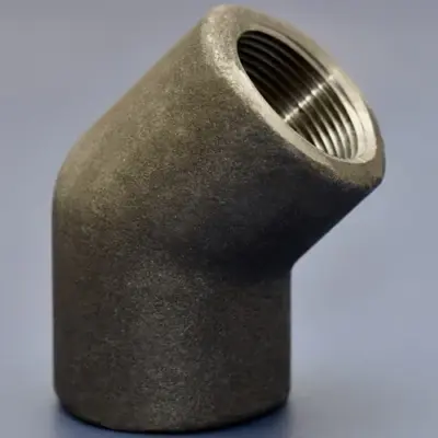 BS EN 10241 Black Mild steel 45 degree elbow, female BSP threaded