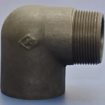 BS EN 10241 Black Mild steel 90 degree street elbow, male to female BSP threaded