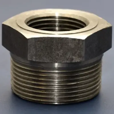 BS EN 10241 Black Mild steel hexagon reducing bush, male to female BSP threaded