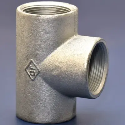 BS EN 10241 Galvanised Mild steel equal tee, female BSP threaded