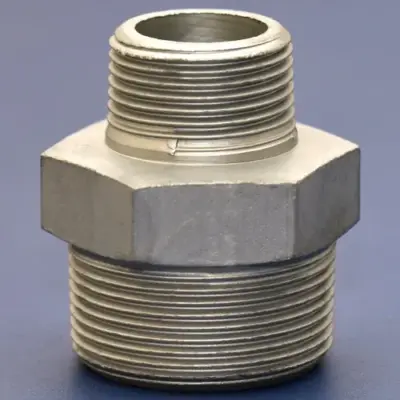 BS EN 10241 Galvanised Mild steel hexagon reducing nipple, male BSP threaded