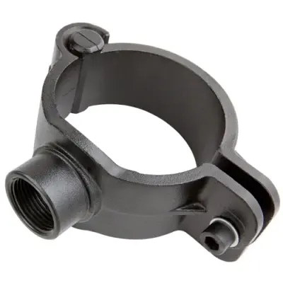 EQOair aluminium saddle branch with female BSP threaded outlet. PN40 rated for compressed air
