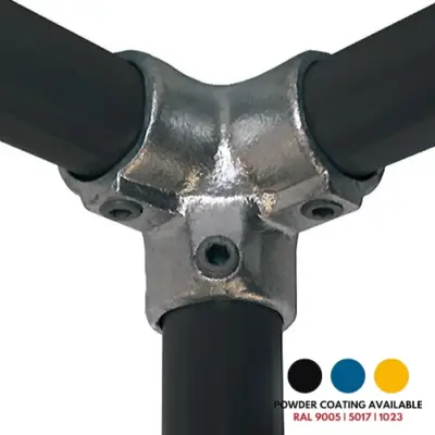 FastClamp C20 Galvanised 90 degree 3 way elbow for handrails.