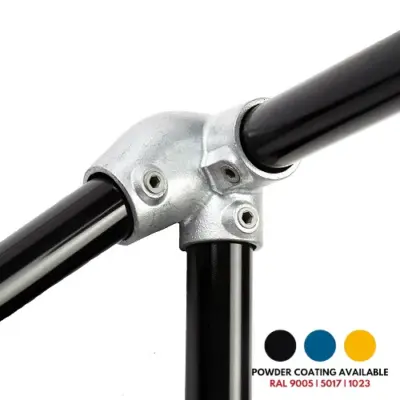 FastClamp C201LH Galvanised left hand level to sloping down side outlet elbow for handrails.