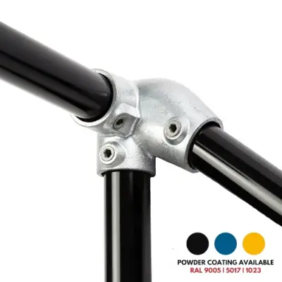 FastClamp C201RH Galvanised right hand level to sloping down side outlet elbow for handrails.