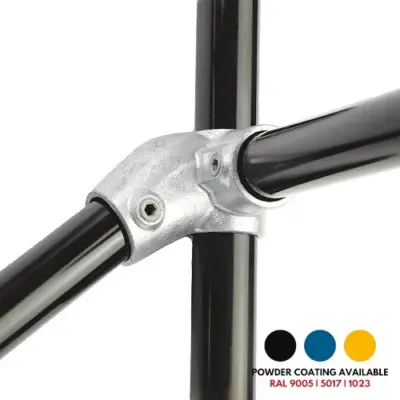 FastClamp C211LH Galvanised left hand level to sloping down side outlet tee for handrails.