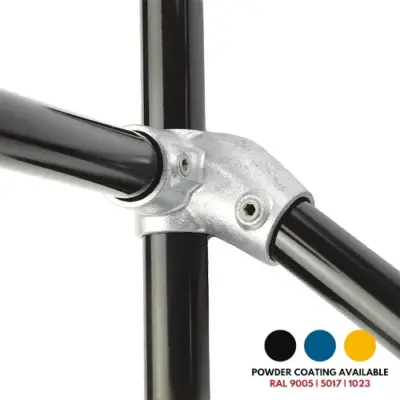 FastClamp C211RH Galvanised right hand level to sloping down side outlet tee for handrails.