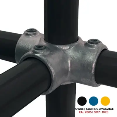 FastClamp C23 Galvanised 45 degree side outlet tee for handrails.