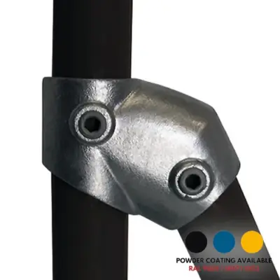 FastClamp C29 Galvanised 30 - 60 degree adjustable short tee for handrails.