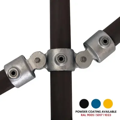FastClamp C47 Galvanised double swivel combination socket for handrails.