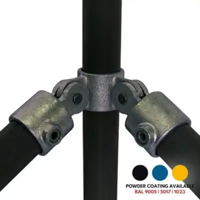 FastClamp C48 Galvanised 90 degree corner swivel combination socket for handrails.