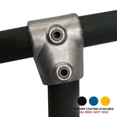 FastClamp C51 Galvanised short 0 - 11 degree sloping tee for handrails.