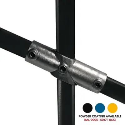 FastClamp C58 Galvanised 11 - 30 degree adjustable 2 socket cross for handrails.