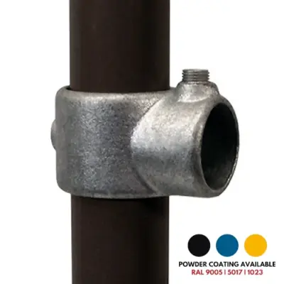 FastClamp DDA01 Galvanised upright connector tee for disability handrails.