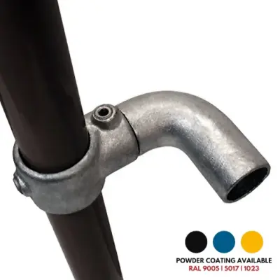 FastClamp DDA02 Galvanised 90 degree connector for disability handrails.